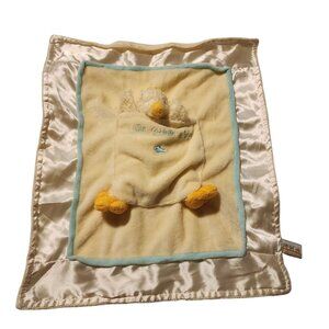 Bunnies by the Bay Lulla Quack a Bye yellow lovey duckling in pocket satin trim